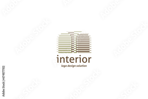 Template logo design solution for interior studio, architect company