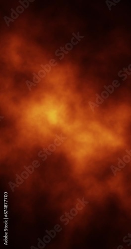 Dark smoke with fire flames loop vertical background. 