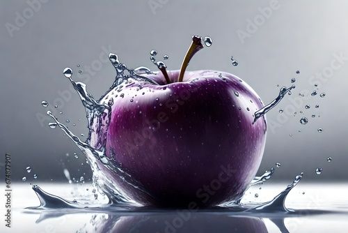 black diamond apple and splash, generative AI