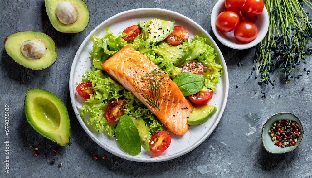 Grilled salmon with vegetables Grilled salmon with vegetables