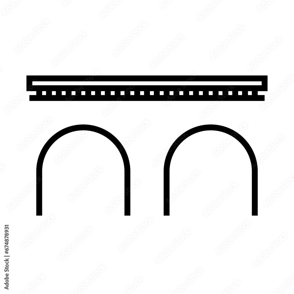 bridge building icon in line style bridge building icon in line style