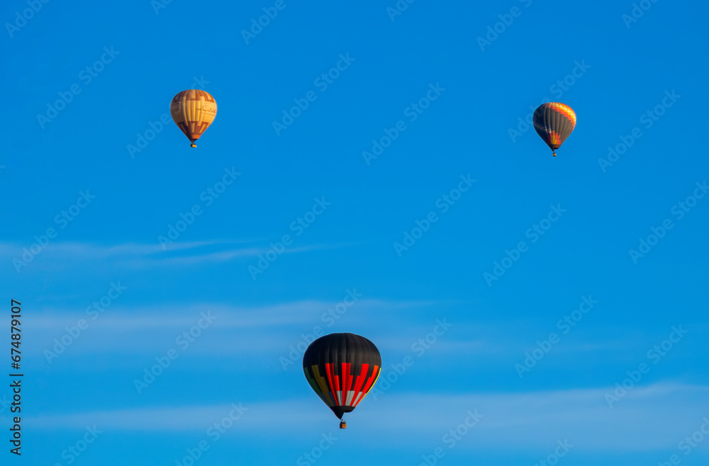 Obraz premium Hot Airl Balloons at Sunrise over Albuquerque, New Mexico 