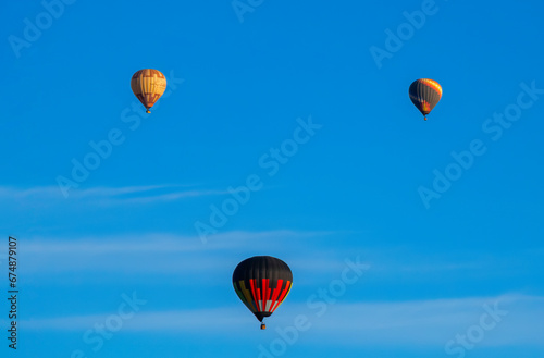 Hot Airl Balloons at Sunrise over Albuquerque, New Mexico 
