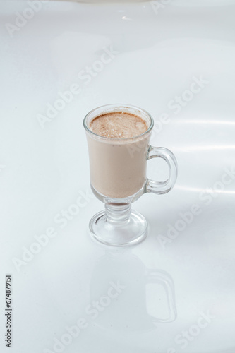 warm winter drinks in glasses on a white background  isolate