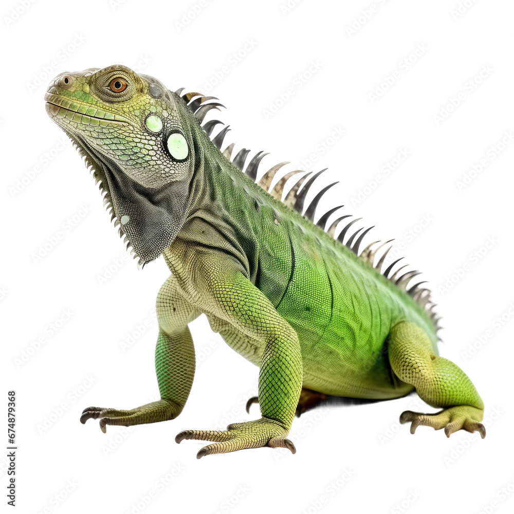 Obraz premium Iguana Reptile on Transparent Background