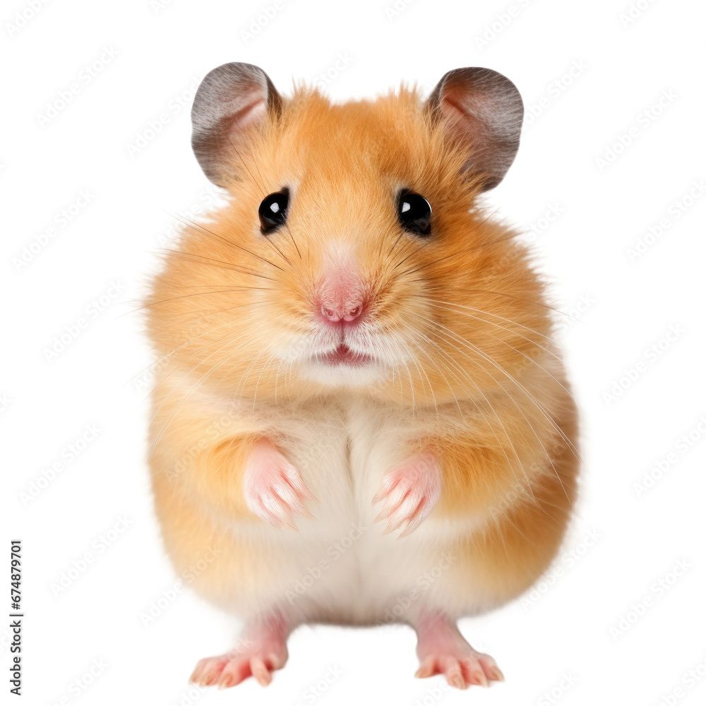 Cute Hamster Rodent Portrait, Isolated on Transparent Background
