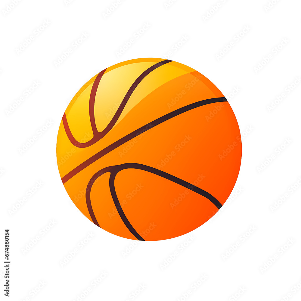 Fototapeta premium Simplified flat art image of a basketball
