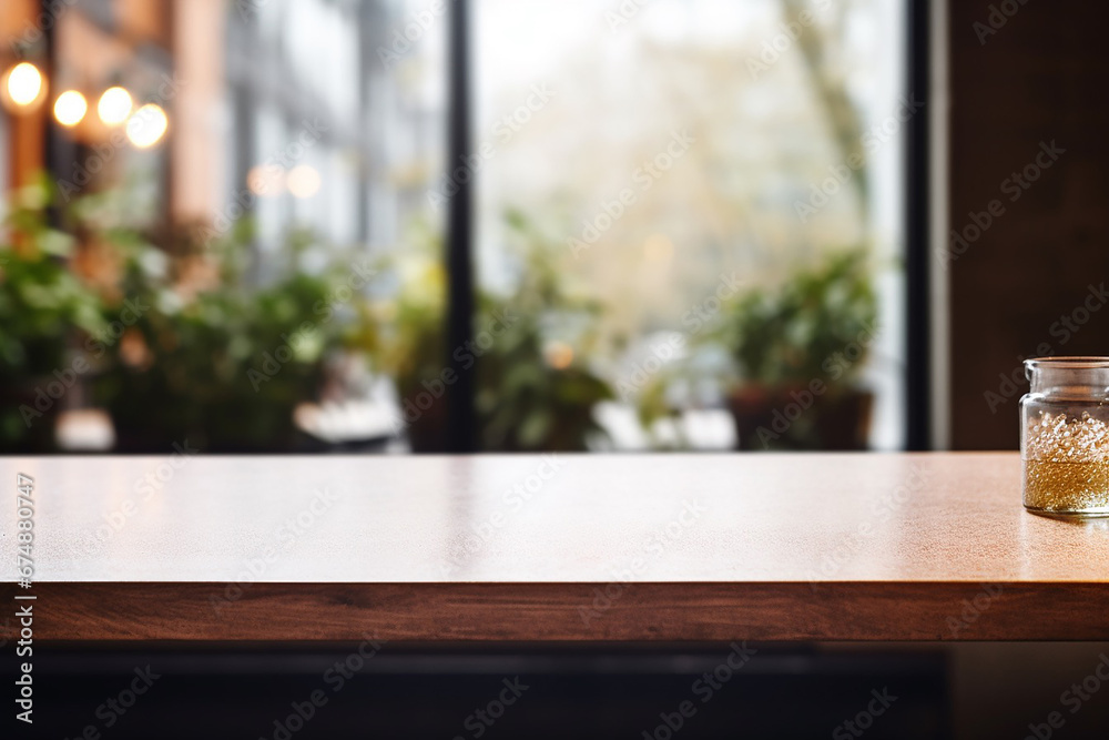 Elegant Minimalist Table Setting in Upscale Restaurant with Soft Bokeh Background