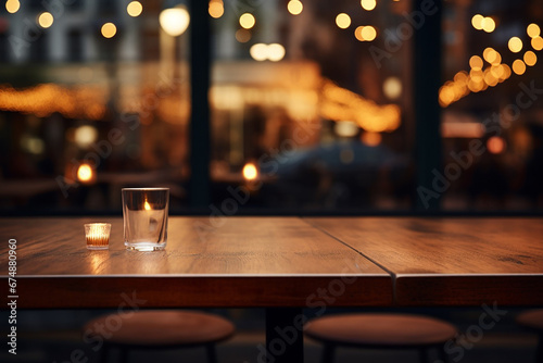 Elegant Minimalist Table Setting in Upscale Restaurant with Soft Bokeh Background