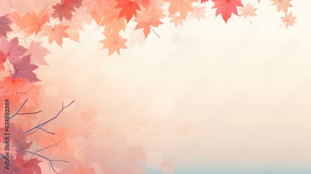 watercolor autumn leaves background for text