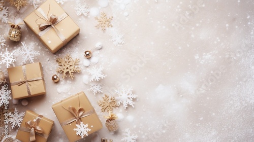 christmas style with gifts background for text