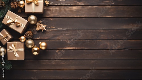christmas style with gifts background for text