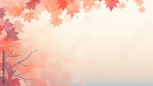 watercolor autumn leaves background for text