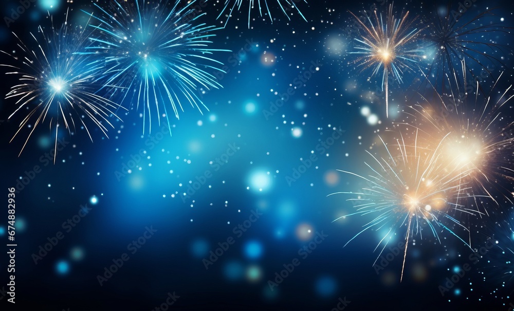 Naklejka premium festive background with lights out of focus