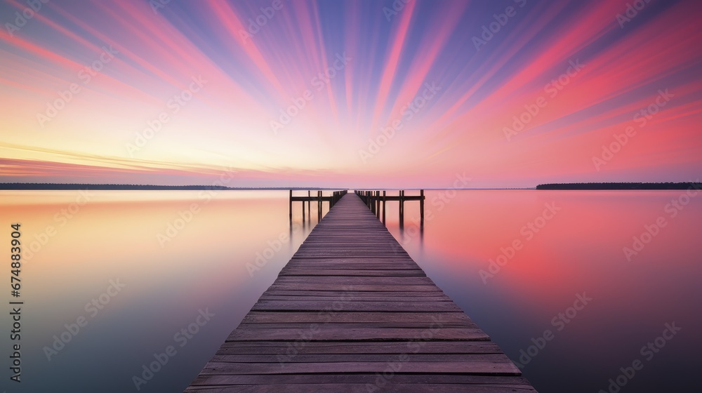 Gradient sky during a calming sunrise over the ocean Gradient sky during a calming sunrise over the ocean