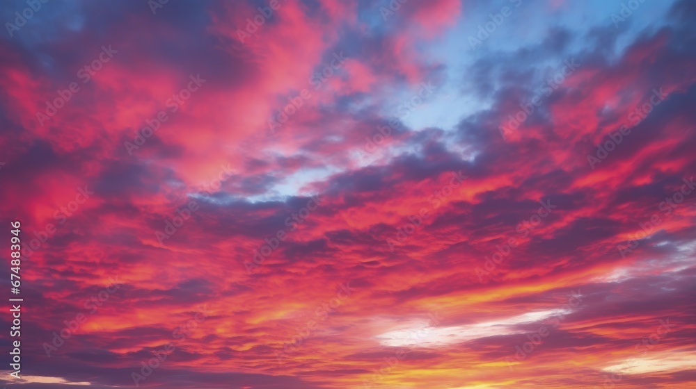 Gradient sky during a vibrant colorful sunrise
