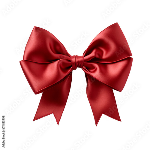 red bow isolated on transparent or white background, png photo