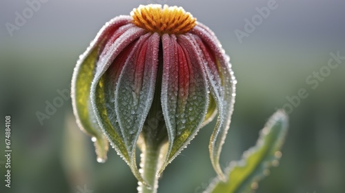 Macro shot of a dew covered flower