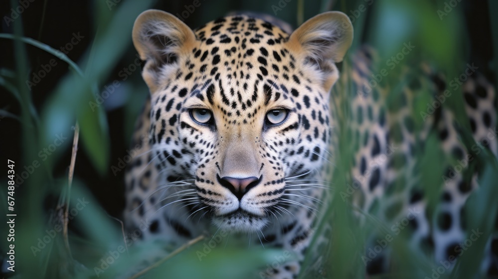 Naklejka premium Patterns in nature the striking spots of a leopard