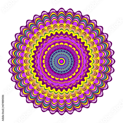 Mandala wit different colors ethnic ornament