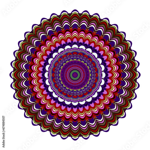 Mandala wit different colors ethnic ornament