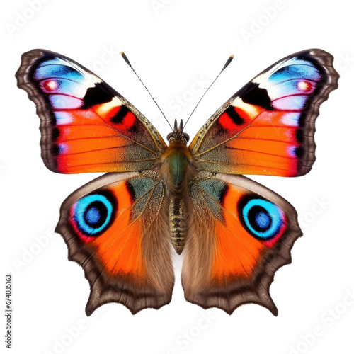 Peacock Butterfly on Transparent Background, Insect Portrait © leftmade