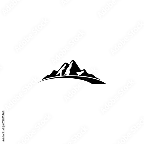 mountain road line logo design 
