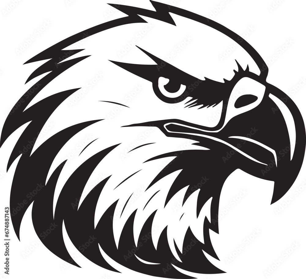 Obraz premium Eagle silhouette black and white logo template animal tattoo symbol and sign 