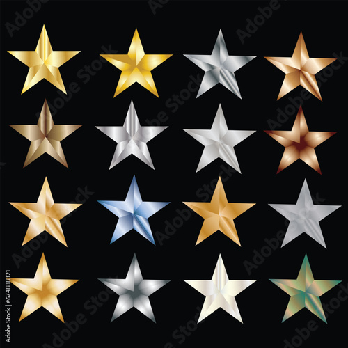 Abstract luxury golden stars  and spakle. Template premium award design. Vector illustration Wireframe stars  low poly style. Success  winner  rating concept. Abstract modern 3d vector illustration