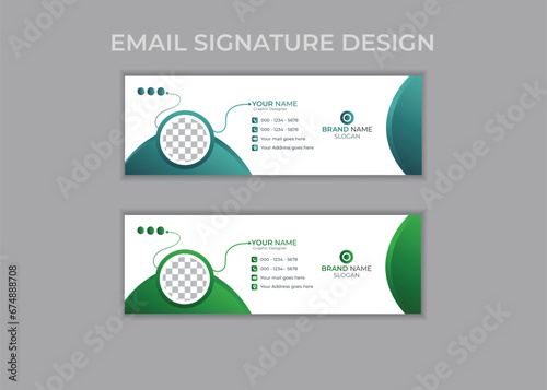 Corporate email signature  Template vector illustration template  modern Graphic design layout with round graphic elements.Email signature clean, company corporate. Email signature, email footer email © Rabelmia