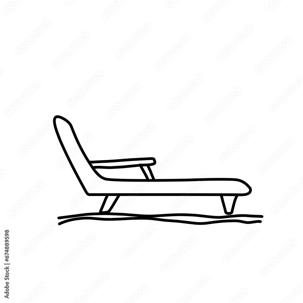 Beach Chair Outline Vector 