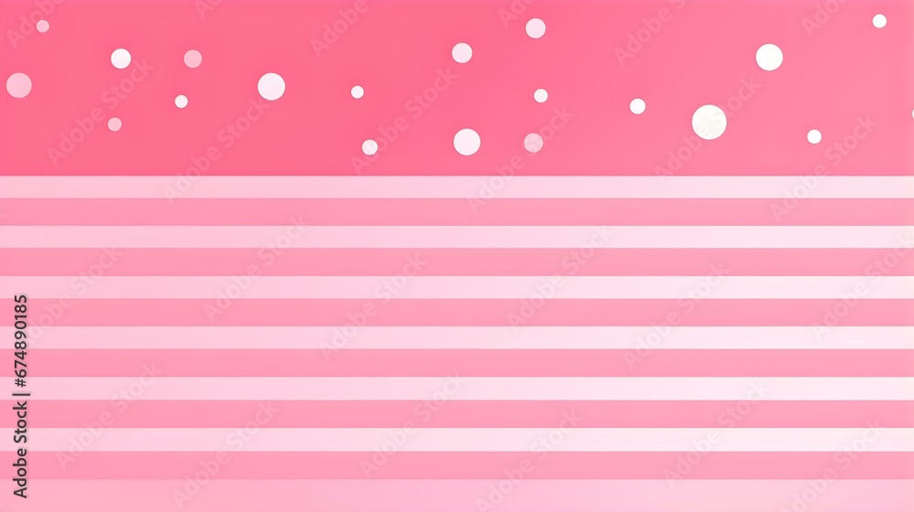 Pink Background of minimalistic Stripes and Dots. Colorful Wallpaper