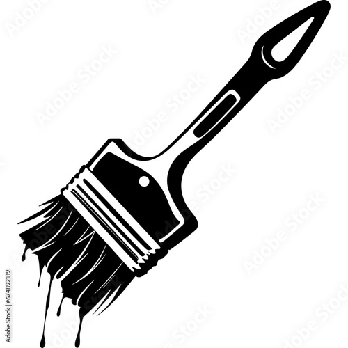 paint brush isolated black vector silhouette logo