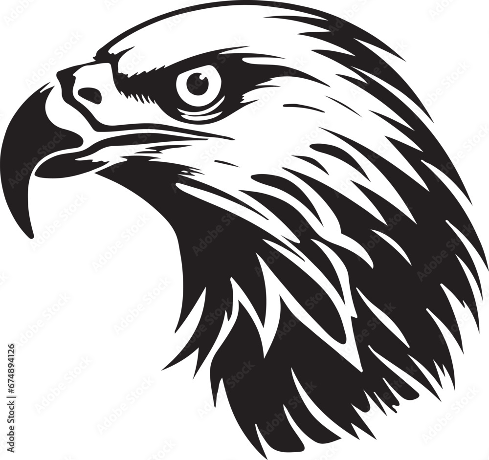 Obraz premium Eagle silhouette black and white logo template animal tattoo symbol and sign 
