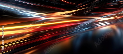 Night traffic,shoot from the window of rush car,motion blur steet light.
