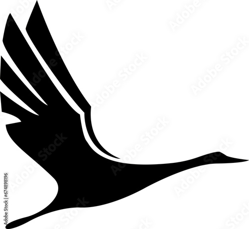 vector illustration of a black crane on a transparent background