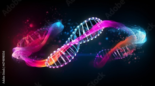 dna structur with neon effect © Faisal Ai
