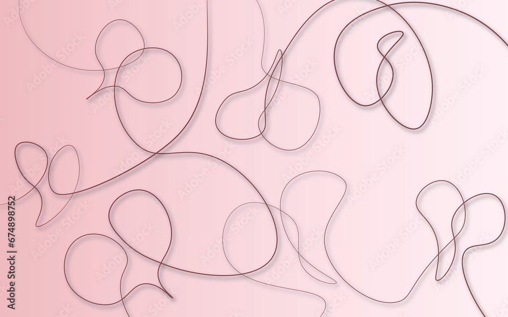 Abstract pink background with curved smooth lines forming hearts. With shadow and gradient. Abstract pink background with curved smooth lines forming hearts. With shadow and gradient.