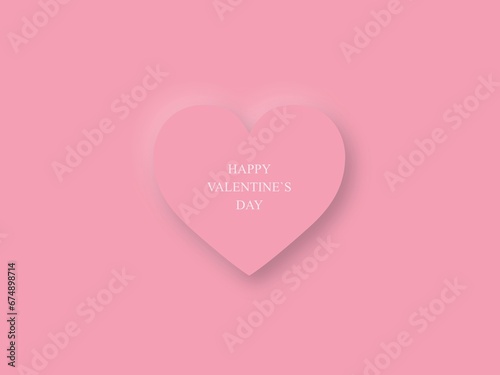 Happy valentine`s day icon, one 3D pink heart symbol, icon. Vector illustration