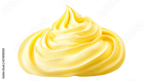 Yellow whipped cream, cut out