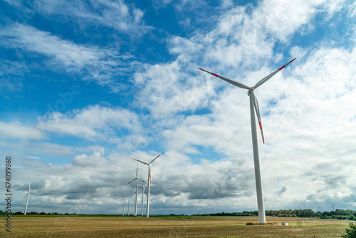 Wind Turbines in Cloudy Day in Germany