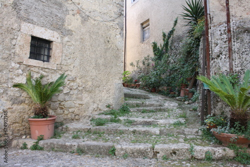 street in the old town of island country