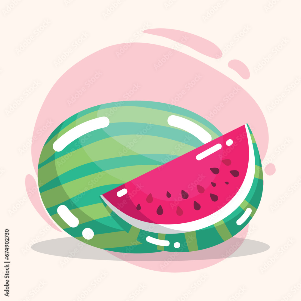 Isolated watermelon Fruit icon Healthy food Vector Isolated watermelon Fruit icon Healthy food Vector