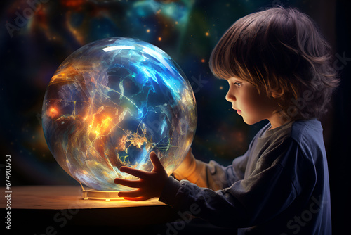 Enchanted Gaze: A Young Explorer's First Encounter with the Mysteries of Plasma ball