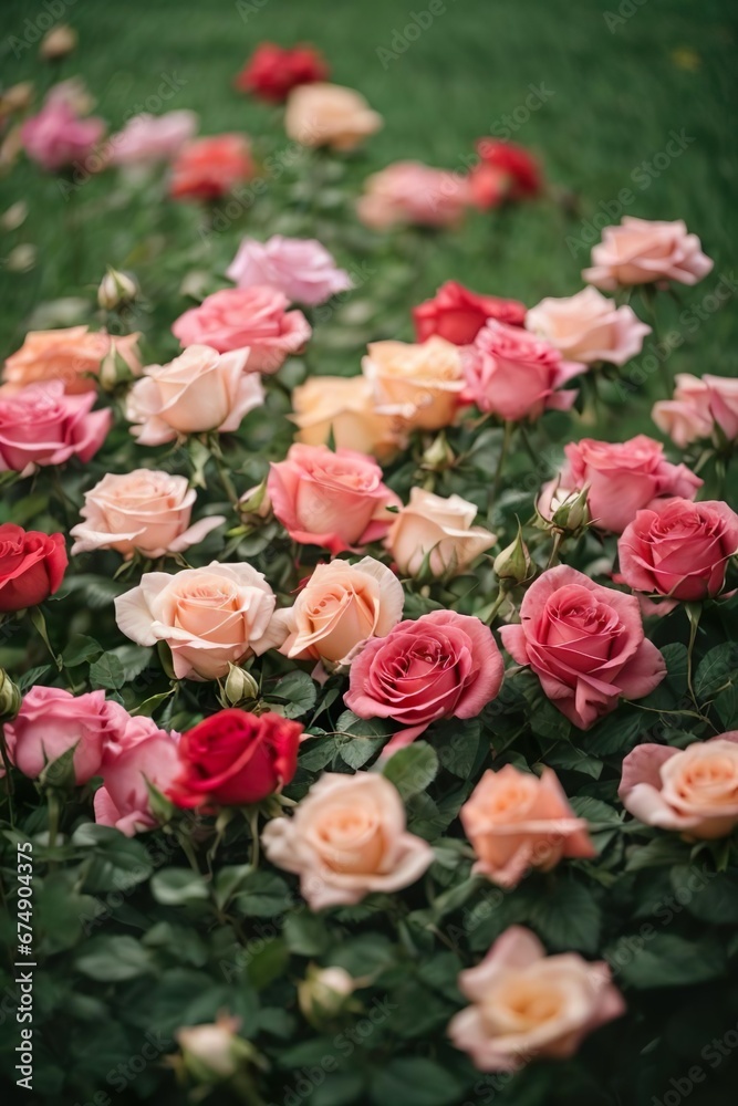 pink roses in a garden pink roses in a garden