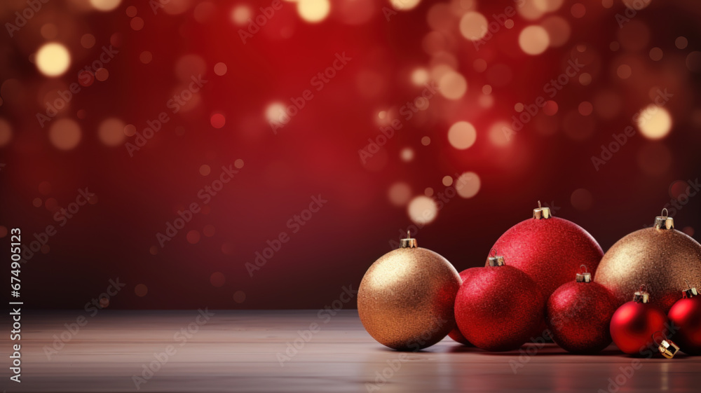 Beautiful red and golden christmas balls on a bokeh background Beautiful red and golden christmas balls on a bokeh background