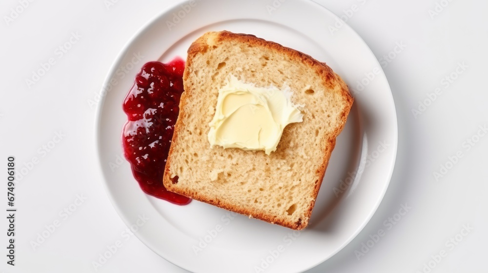 sandwich with jam and butter.