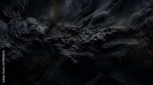 black powder background. photo