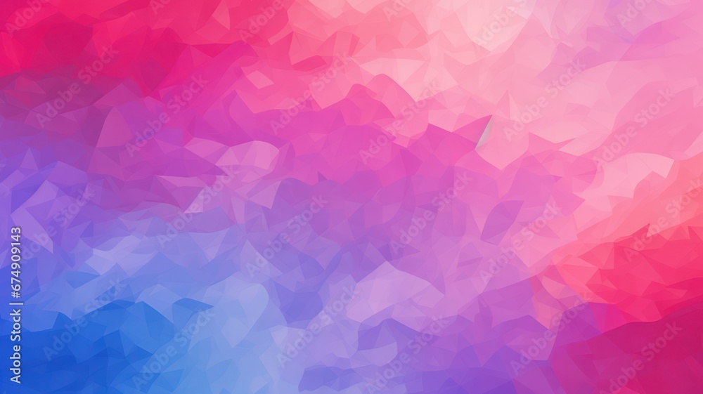 Pink magenta blue purple red orange abstract triangles background created with Generative AI