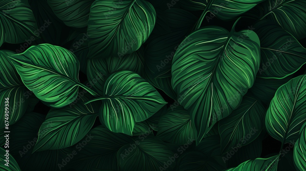 background of green leaves.